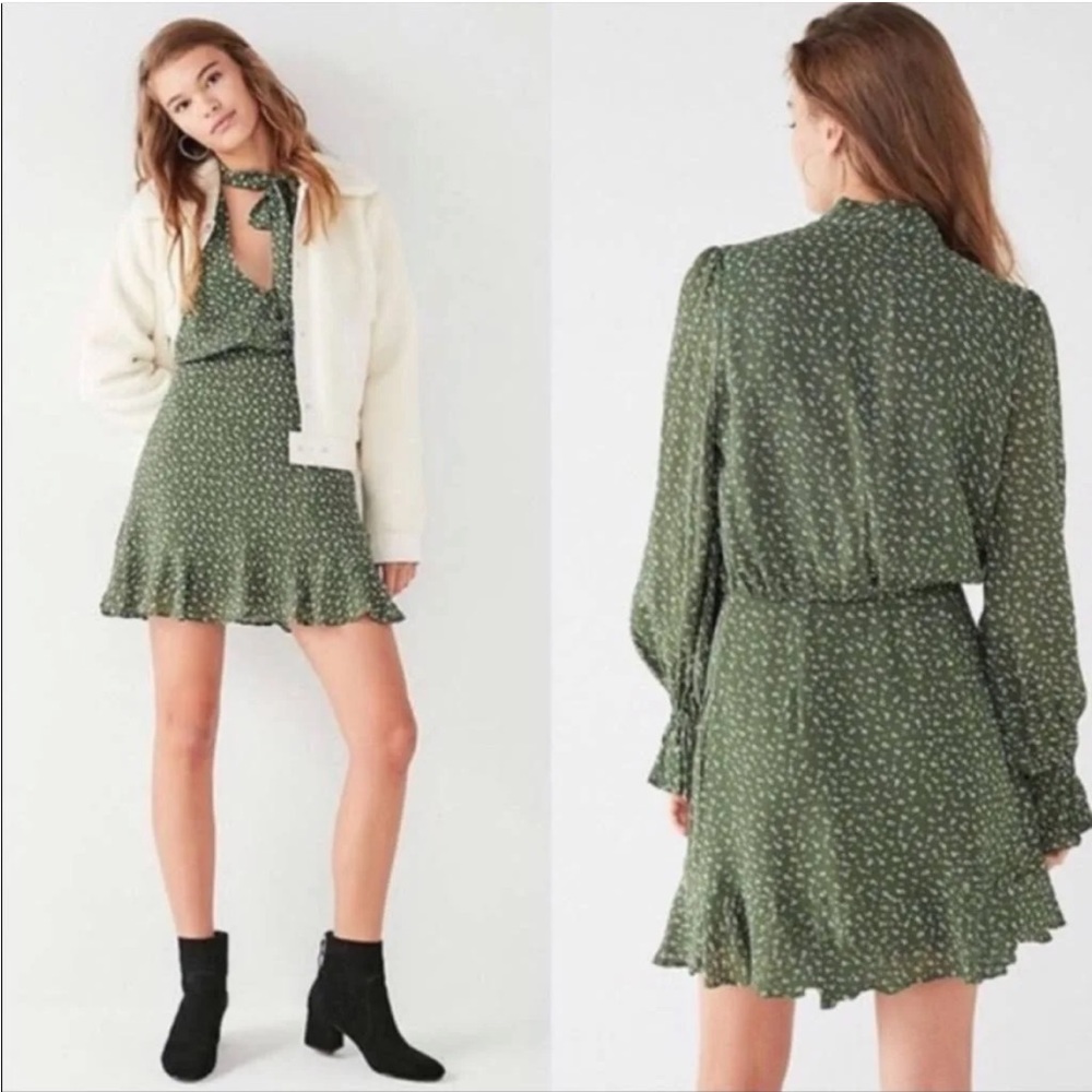 Urban Outfitters Dresses Isla Easy Rebellion Tie Ruffle Mini Dress, Size S